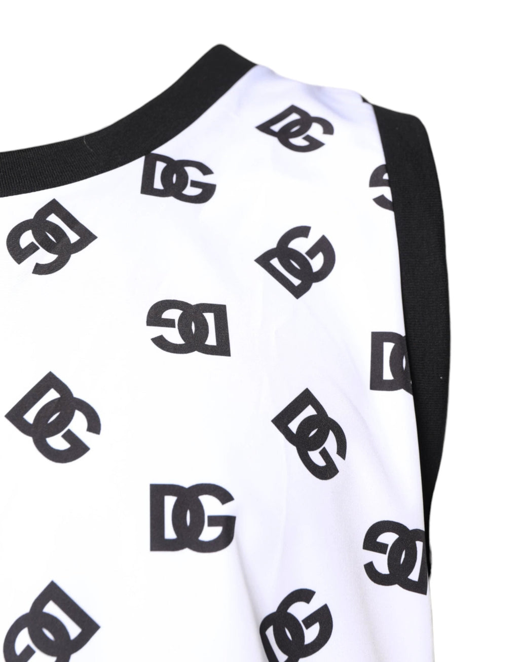 Dolce & Gabbana White Polyester Sleeveless DG Logo T-shirt by Dolce & Gabbana