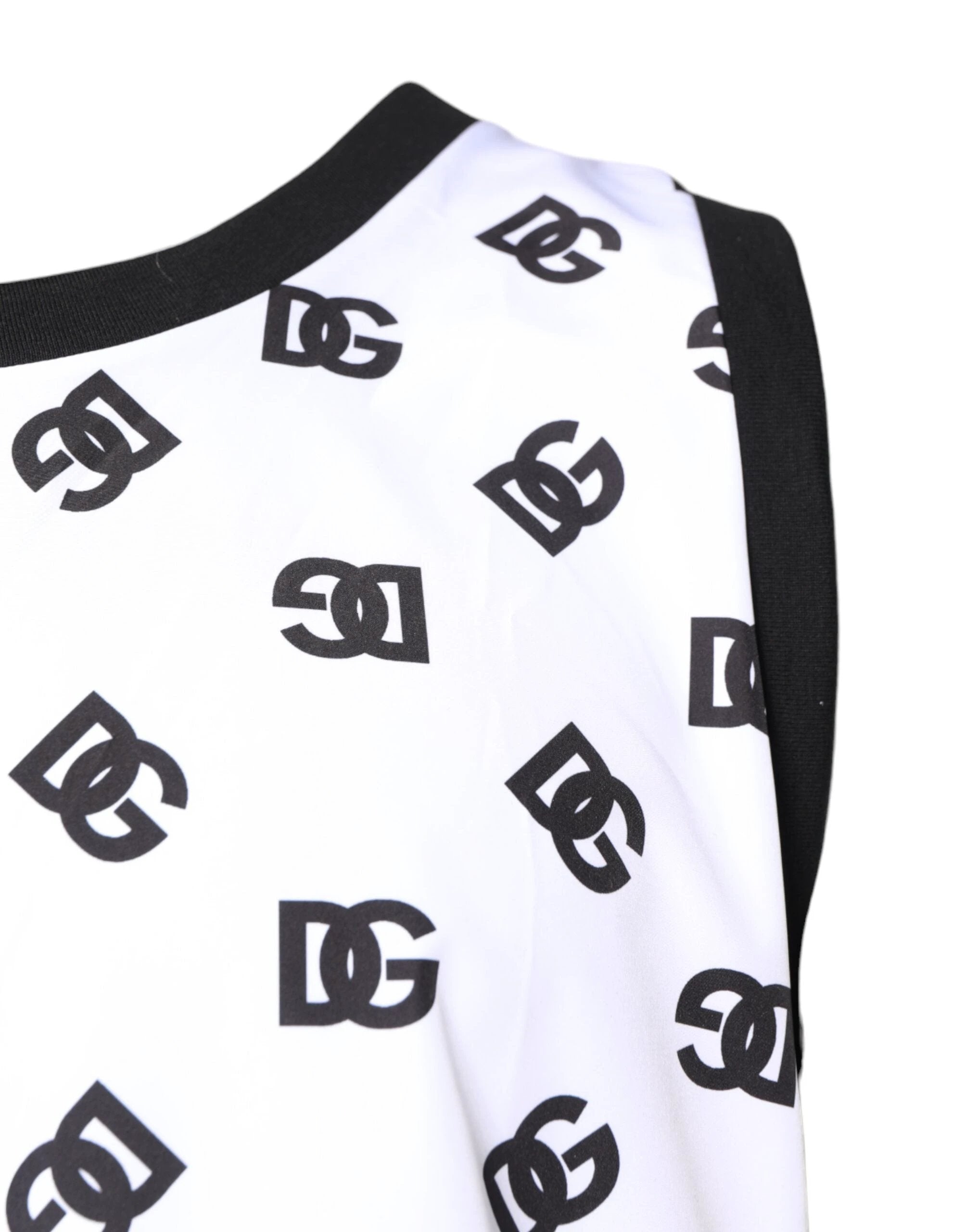 Dolce & Gabbana White Polyester Sleeveless DG Logo T-shirt by Dolce & Gabbana