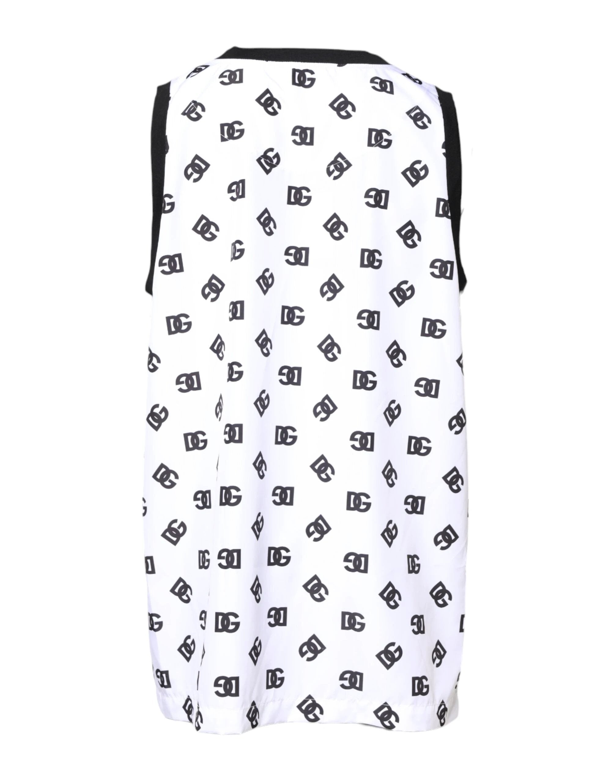 Dolce & Gabbana White Polyester Sleeveless DG Logo T-shirt by Dolce & Gabbana