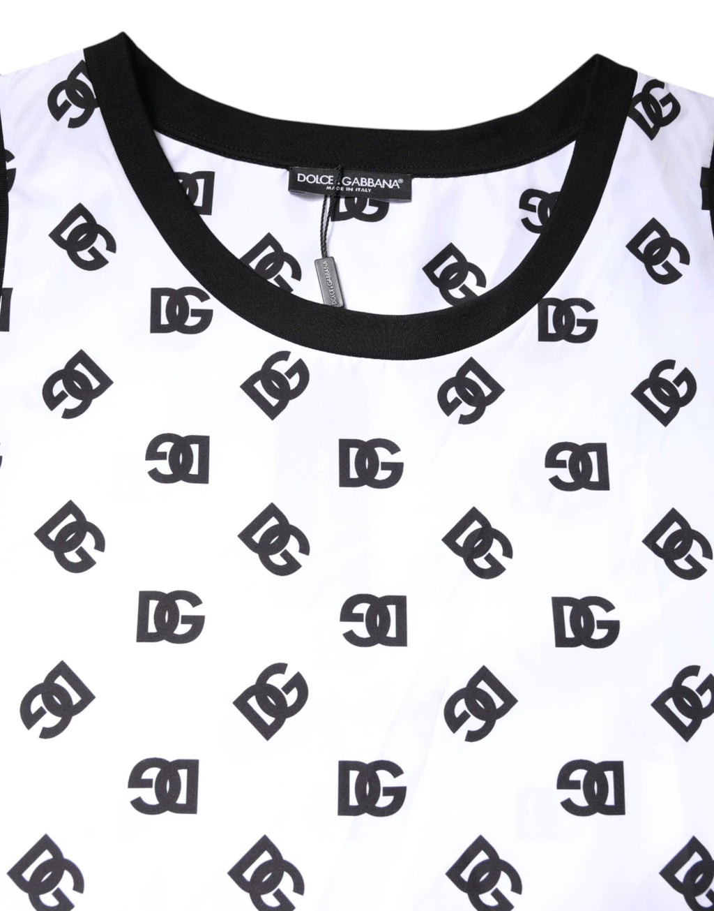Dolce & Gabbana White Polyester Sleeveless DG Logo T-shirt by Dolce & Gabbana