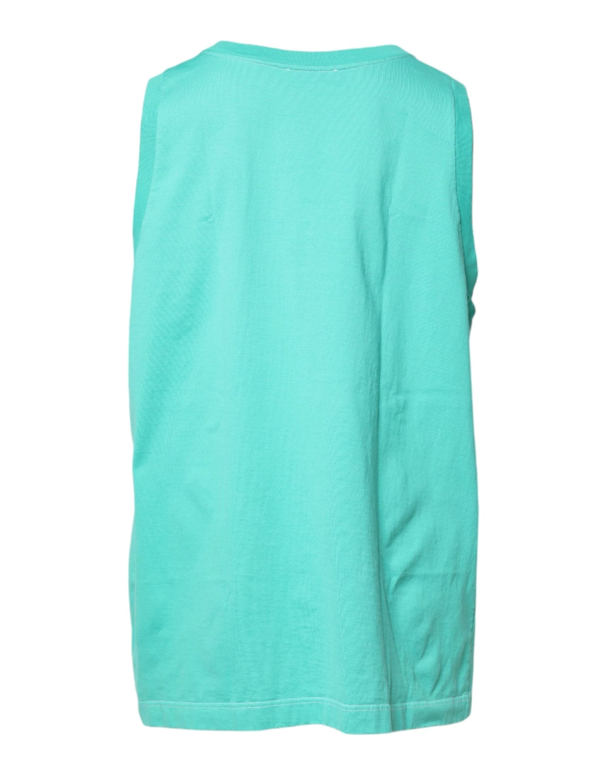 Dolce & Gabbana Green Sleeveless Logo Round Neck T-shirt by Dolce & Gabbana