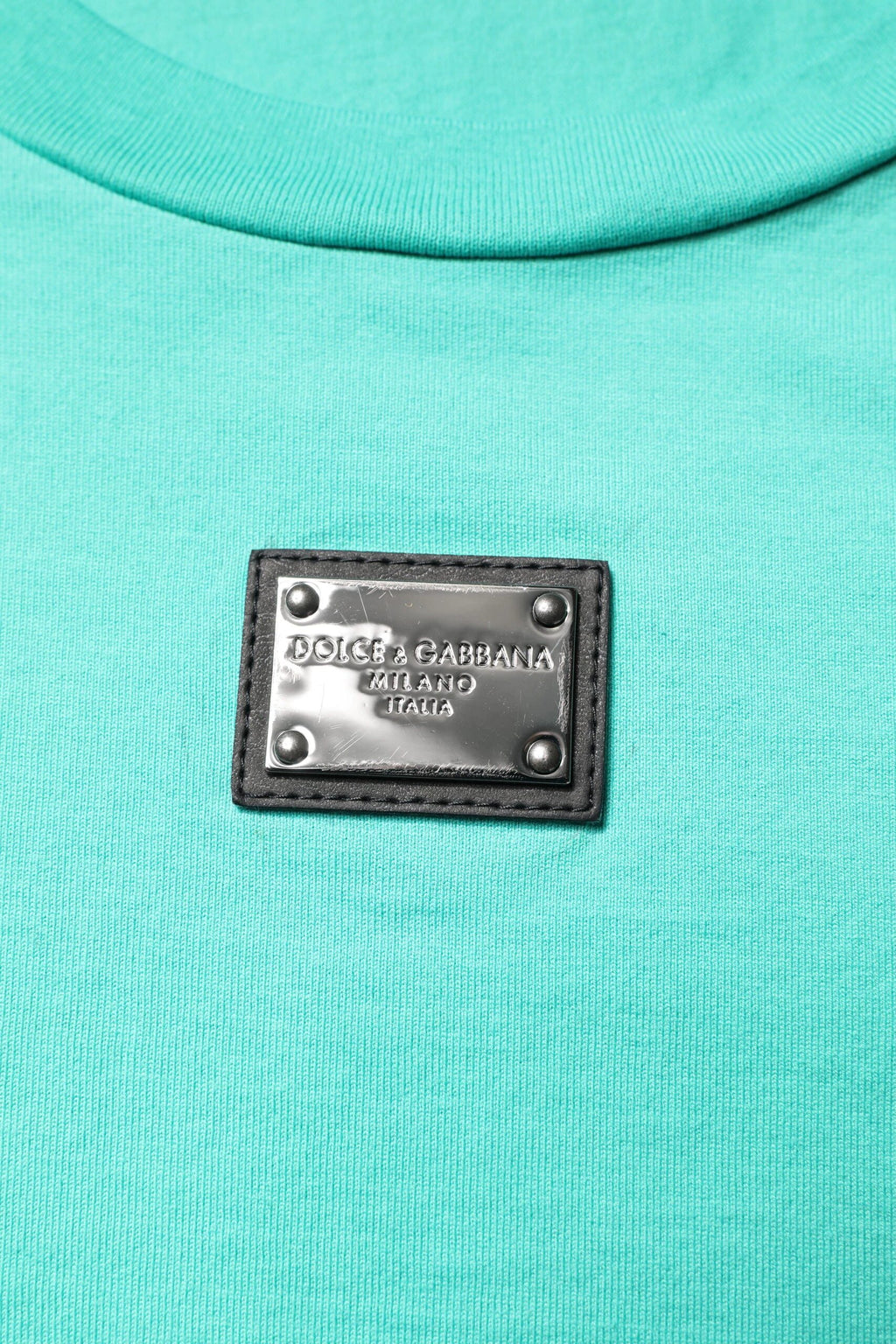 Dolce & Gabbana Green Sleeveless Logo Round Neck T-shirt by Dolce & Gabbana