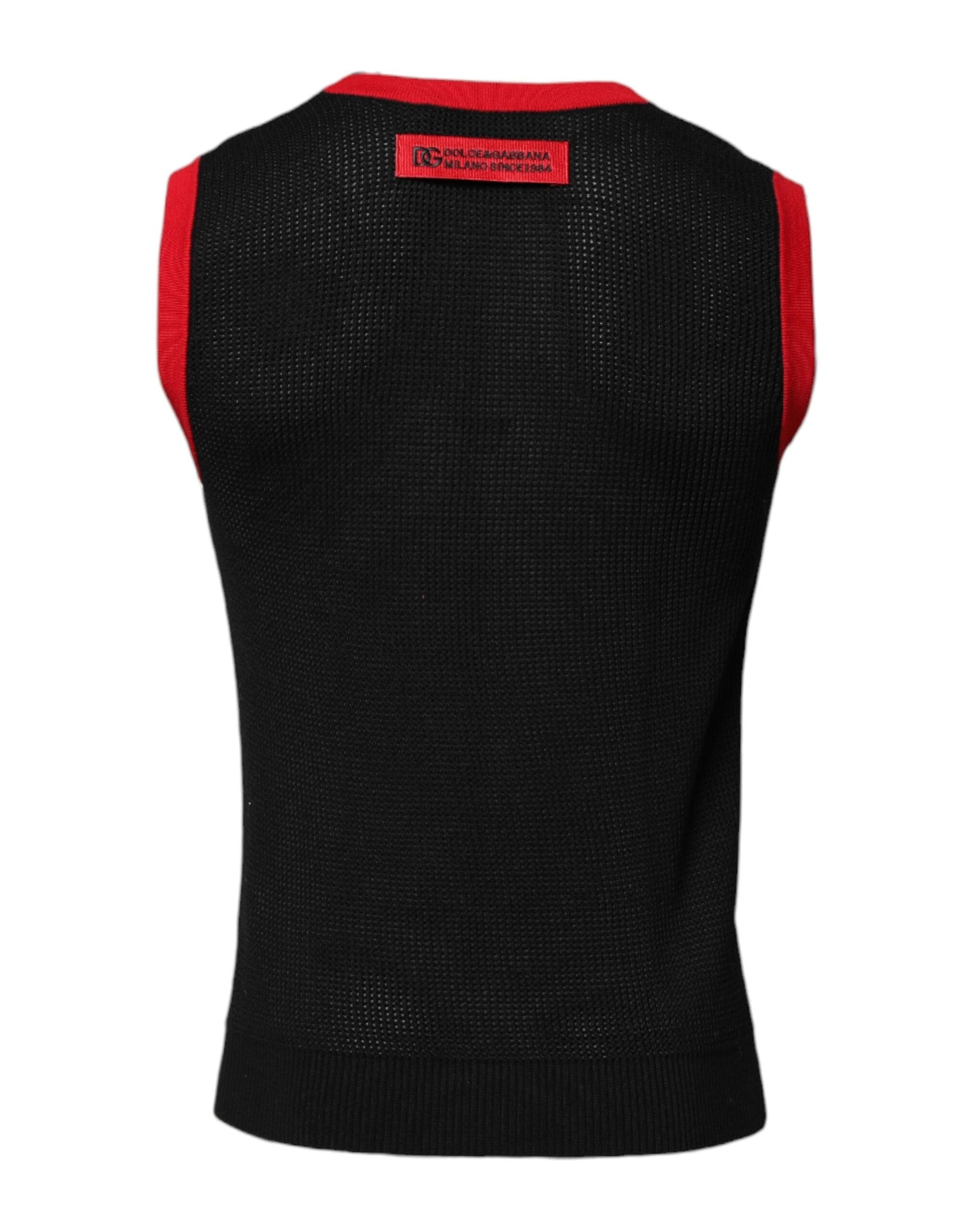 Dolce & Gabbana Black Cotton Slim Fit Round Neck T-shirt by Dolce & Gabbana