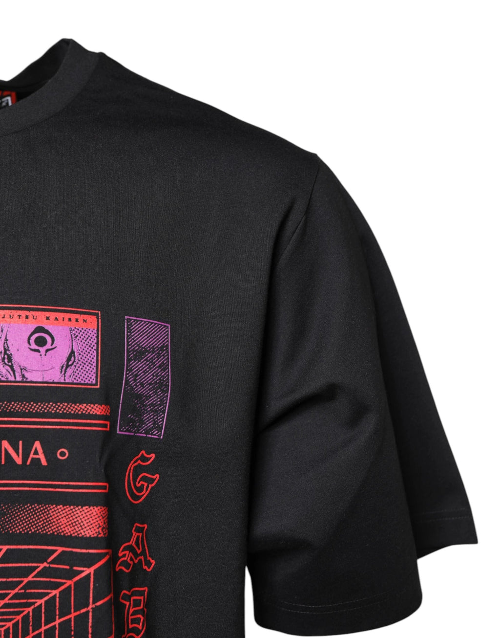 Dolce & Gabbana Black Cotton Graphic Print Crew Neck T-shirt by Dolce & Gabbana