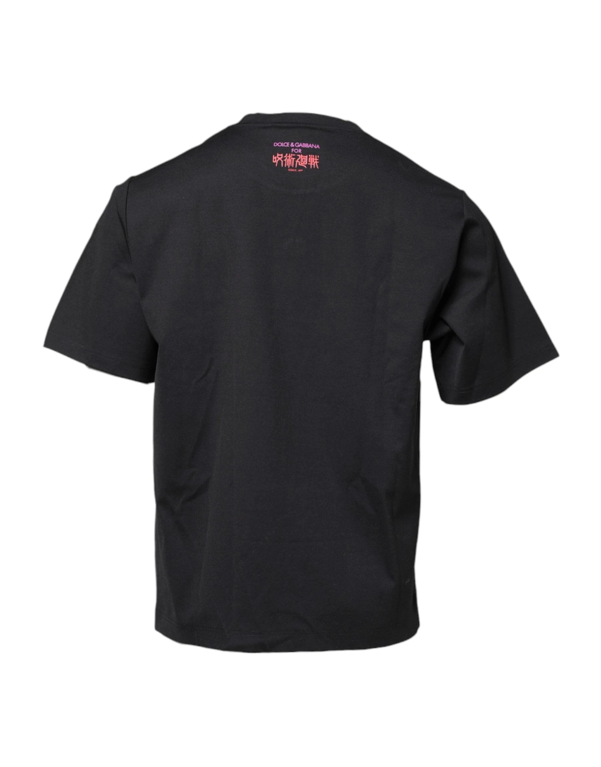 Dolce & Gabbana Black Cotton Graphic Print Crew Neck T-shirt by Dolce & Gabbana