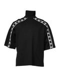 Dolce & Gabbana Black Cotton DG Print Turtleneck T-shirt by Dolce & Gabbana