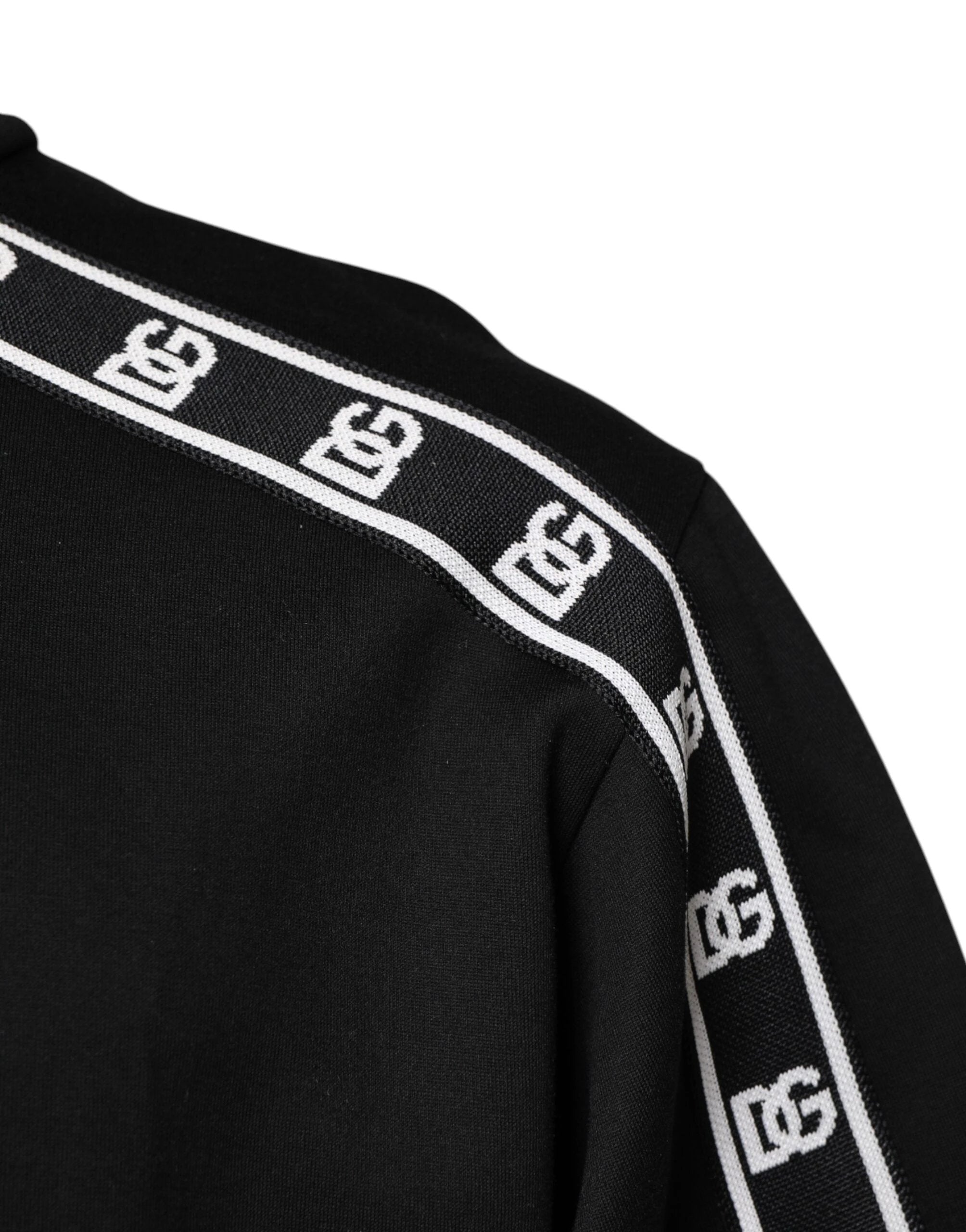 Dolce & Gabbana Black Cotton DG Print Turtleneck T-shirt by Dolce & Gabbana