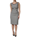 Dolce & Gabbana White Black Checkered Sleeveless Sheath Dress by Dolce & Gabbana