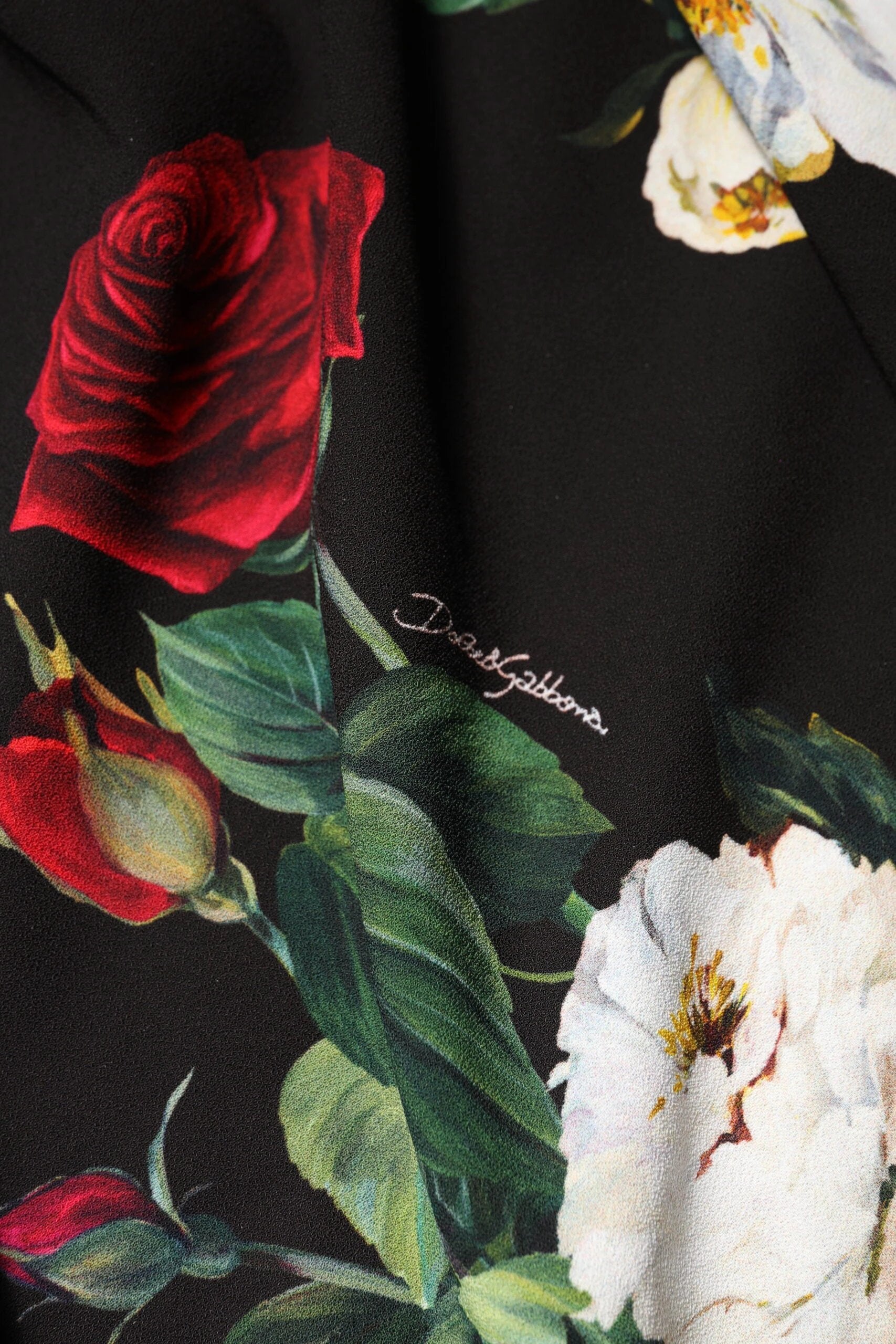 Dolce & Gabbana Black Floral Print Sleeveless Sheath Dress by Dolce & Gabbana