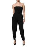 Dolce & Gabbana Black Wool Strapless Romper Jumpsuit Dress by Dolce & Gabbana