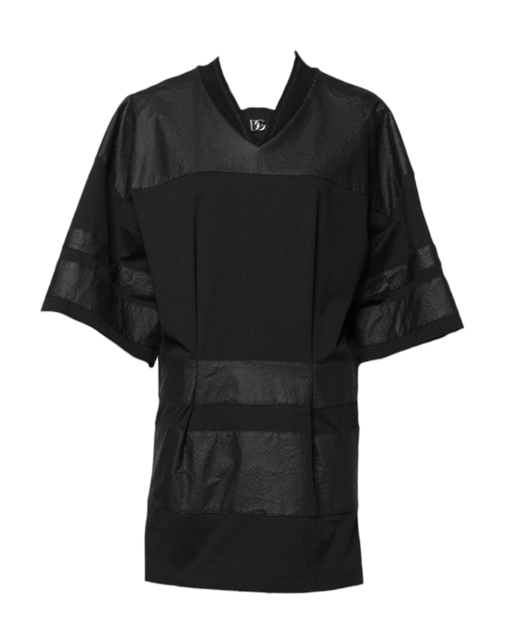 Dolce & Gabbana Black Cotton Short Sleeves V-neck T-shirt by Dolce & Gabbana