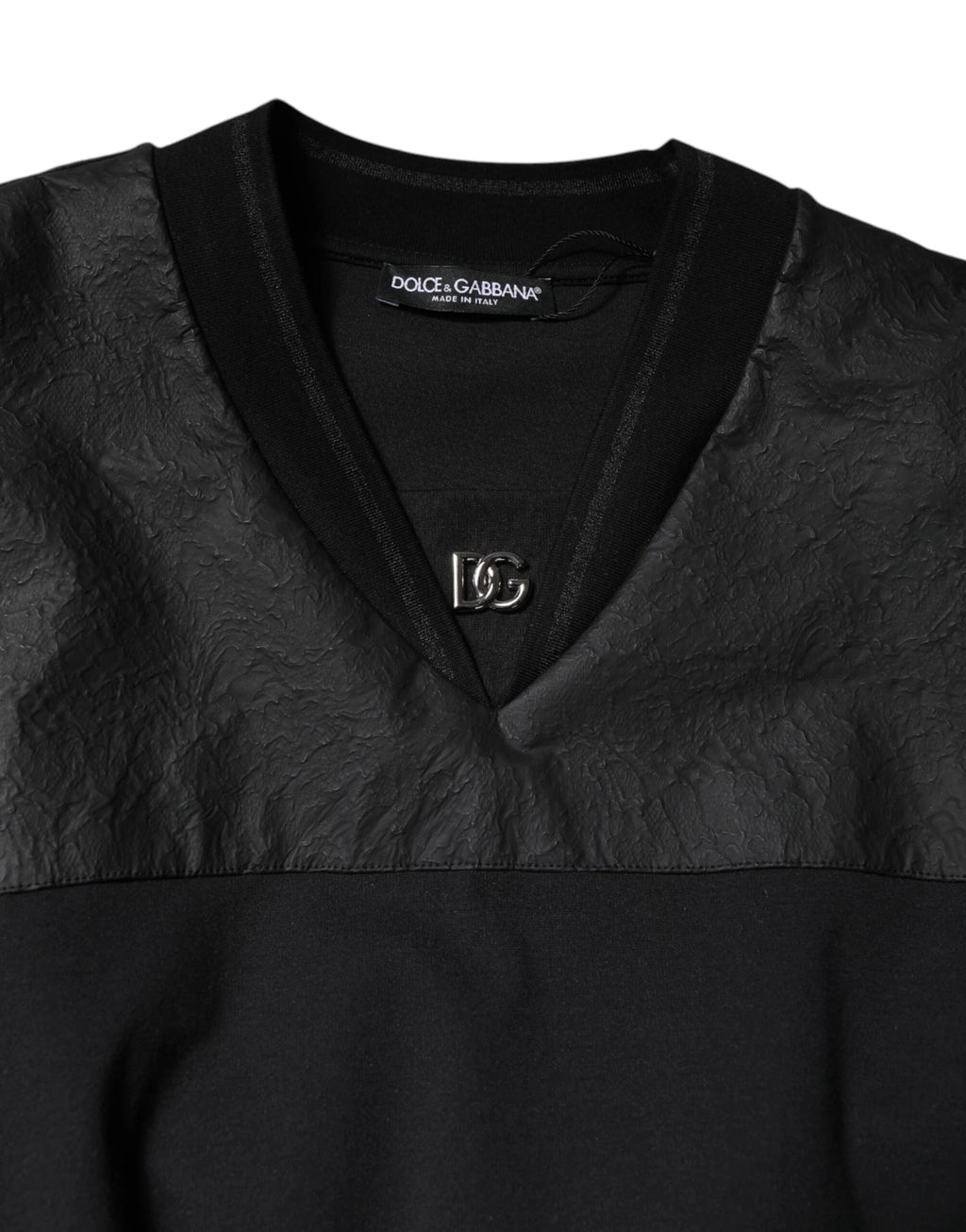 Dolce & Gabbana Black Cotton Short Sleeves V-neck T-shirt by Dolce & Gabbana