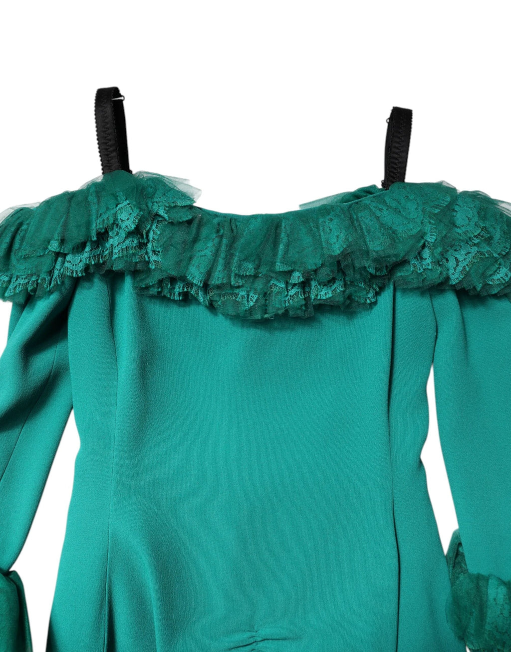 Dolce & Gabbana Green Lace Off Shoulder Sheath Mini Dress by Dolce & Gabbana