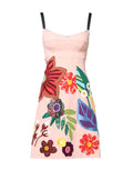 Dolce & Gabbana Pink Floral Print Spaghetti Strap Mini Dress by Dolce & Gabbana