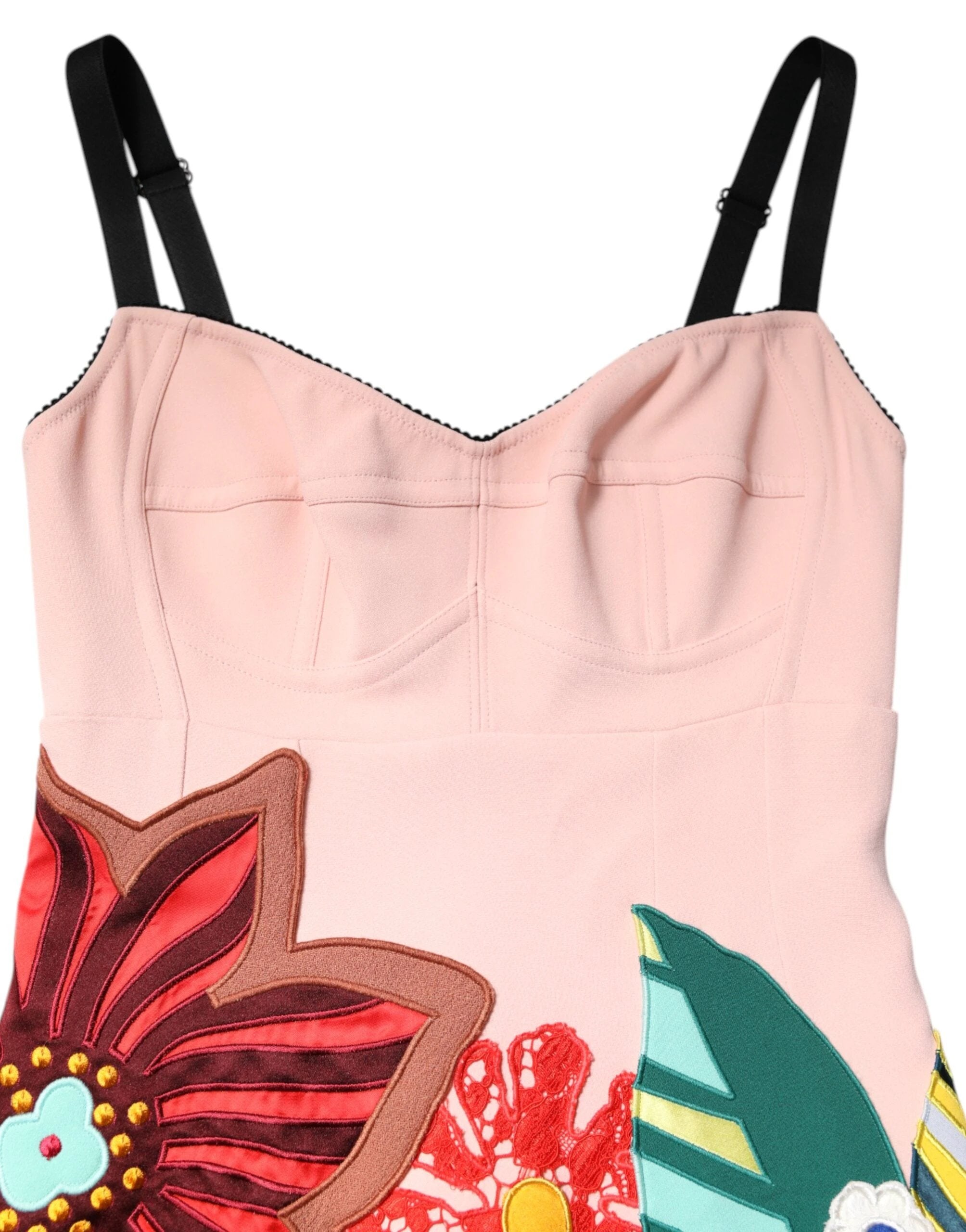 Dolce & Gabbana Pink Floral Print Spaghetti Strap Mini Dress by Dolce & Gabbana