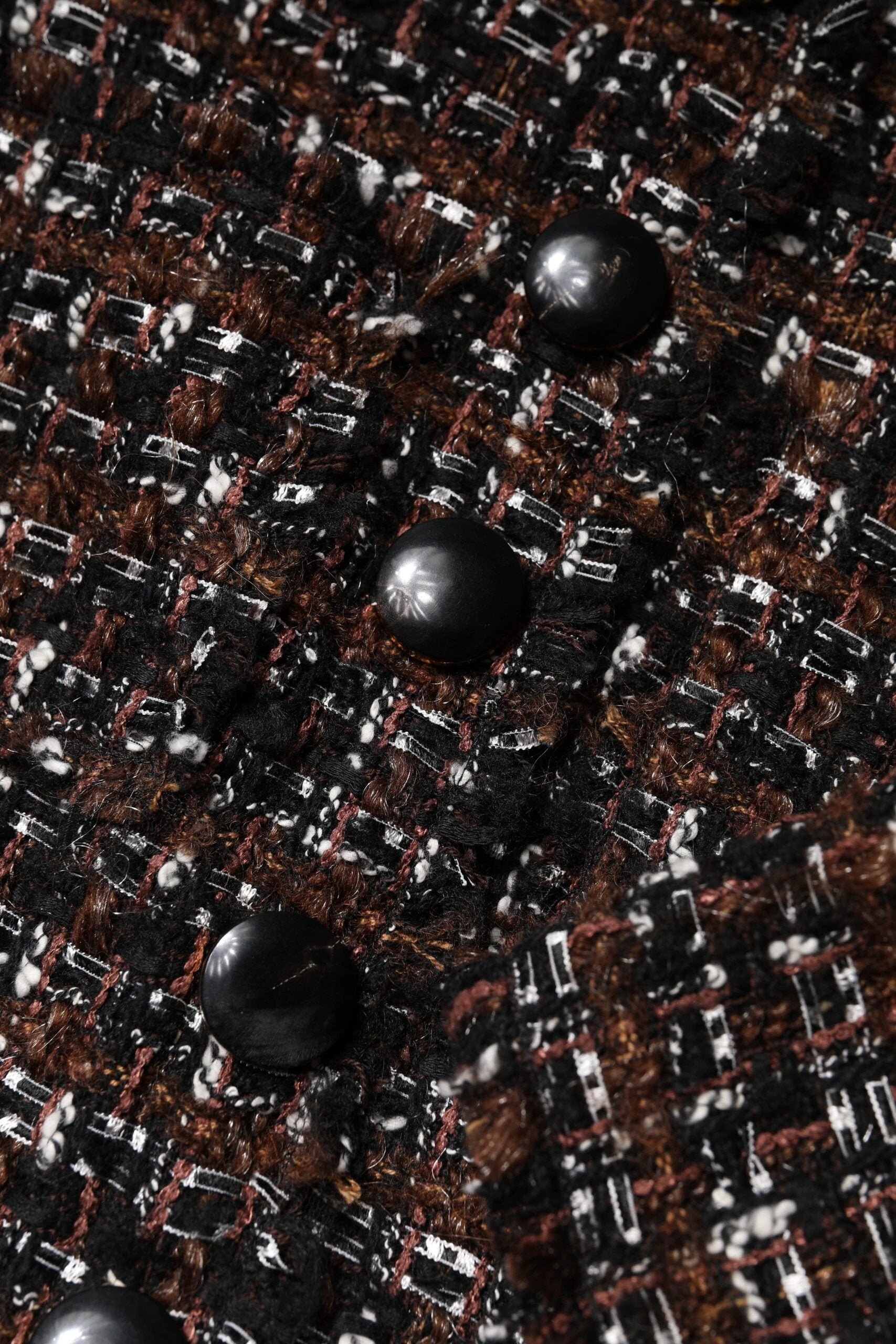 Dolce & Gabbana Brown Tweed Short Sleeves A-line Mini Dress by Dolce & Gabbana