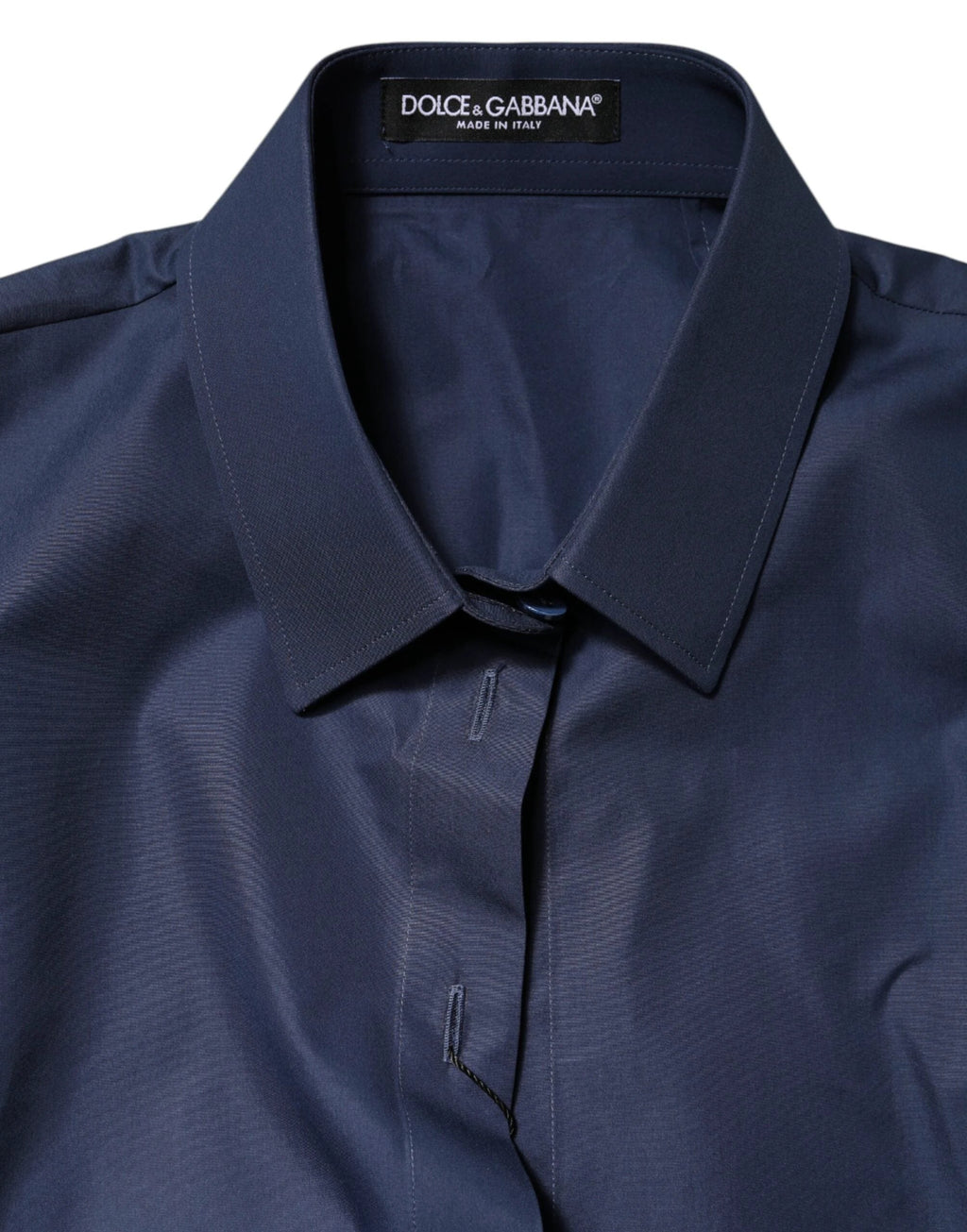 Dolce & Gabbana Blue Cotton Short Sleeves Button Down Top by Dolce & Gabbana