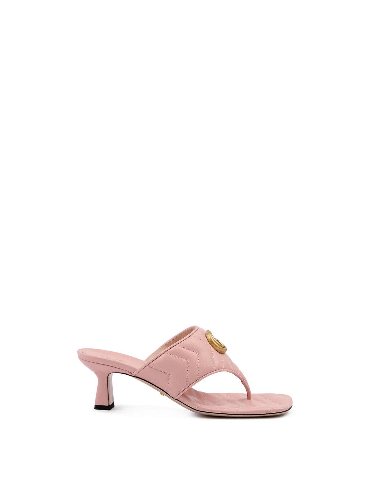 Gucci Mystic Pink Nappa Charlotte Leather Sandals by Gucci
