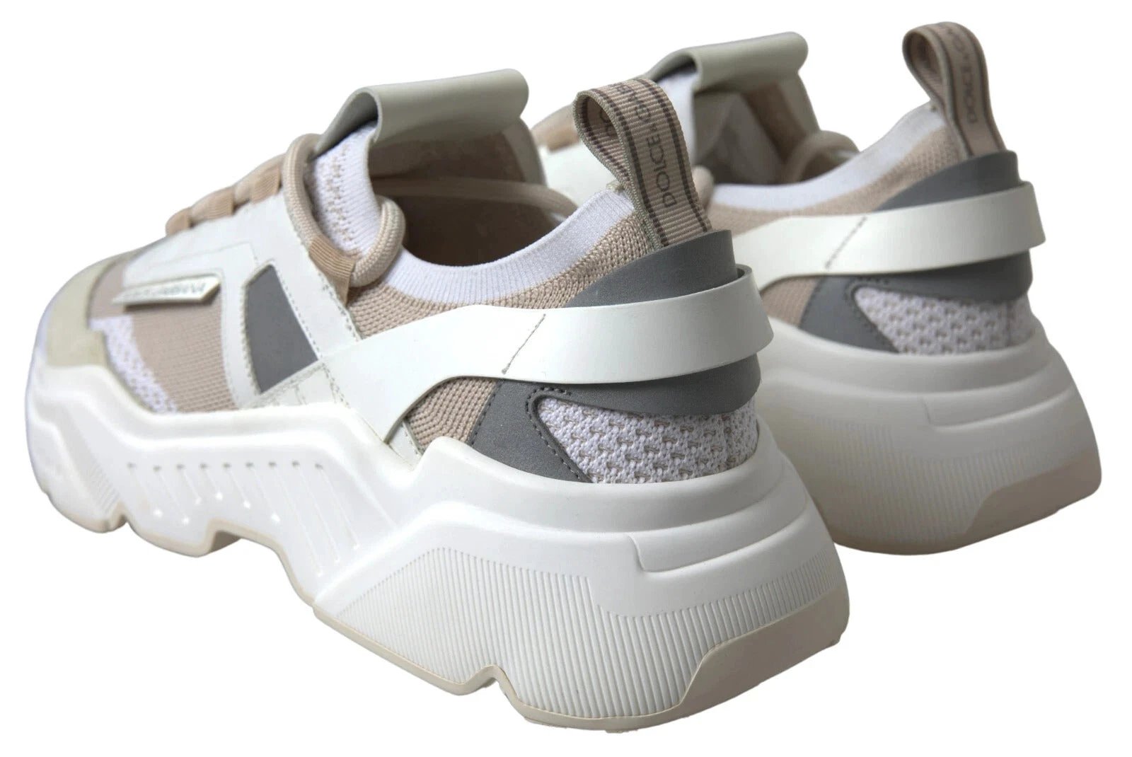Dolce & Gabbana Sneakers White Beige Leather Sport DAYMASTER Shoes by Dolce & Gabbana