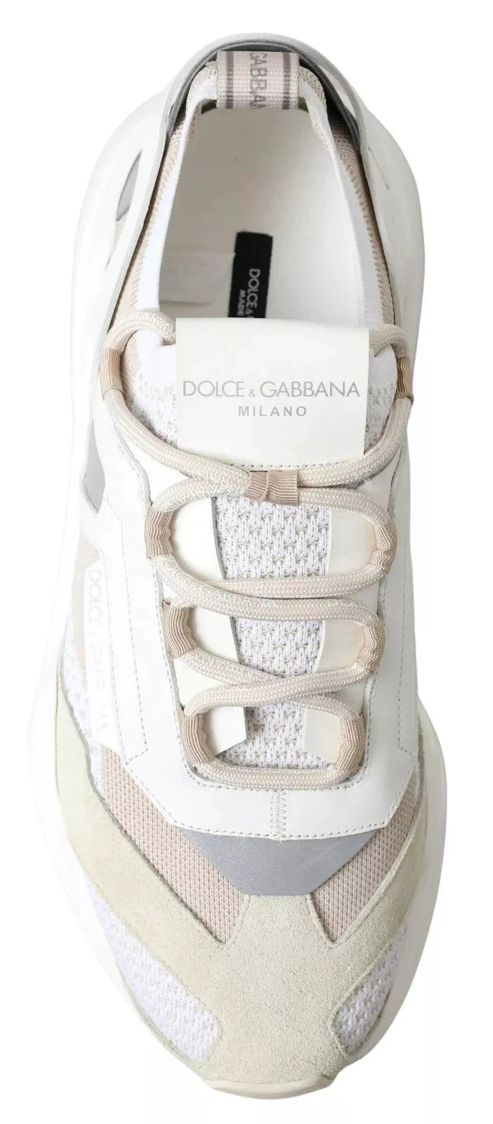 Dolce & Gabbana Sneakers White Beige Leather Sport DAYMASTER Shoes by Dolce & Gabbana