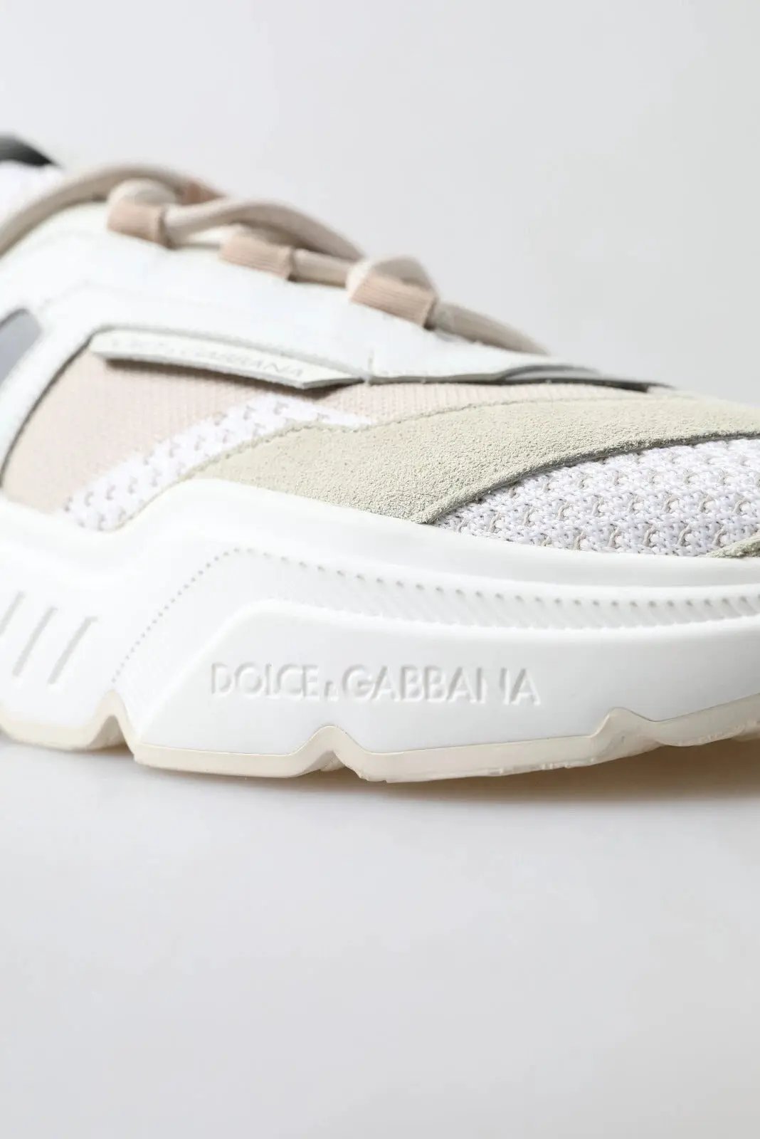 Baskets Dolce &amp; Gabbana DAYMASTER en cuir blanc et beige