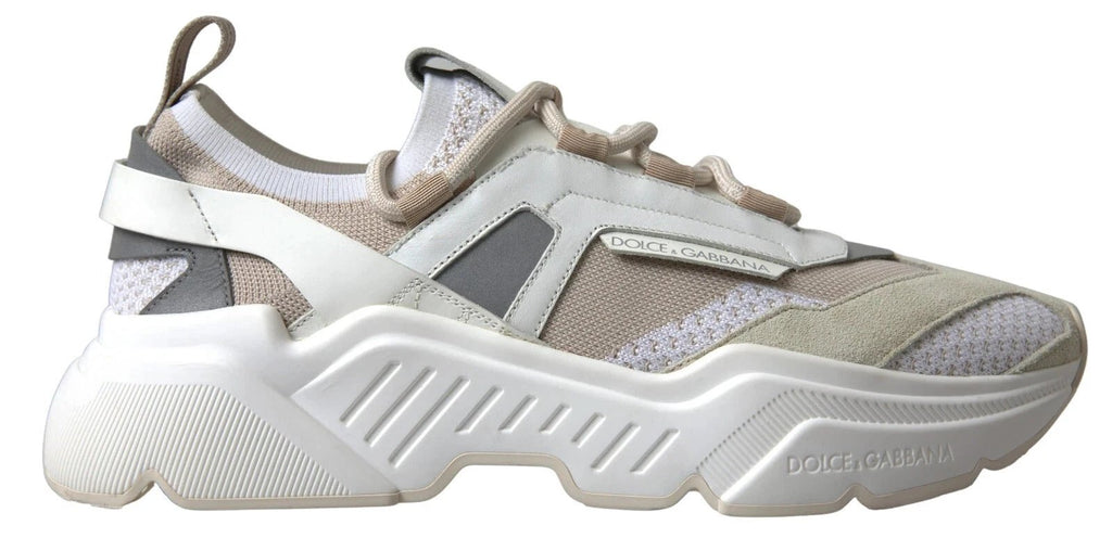Dolce & Gabbana Sneakers White Beige Leather Sport DAYMASTER Shoes by Dolce & Gabbana