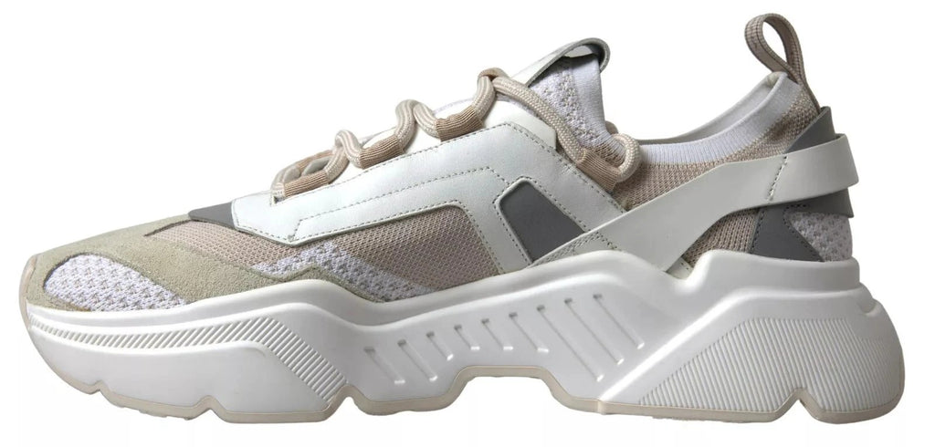 Dolce & Gabbana Sneakers White Beige Leather Sport DAYMASTER Shoes by Dolce & Gabbana