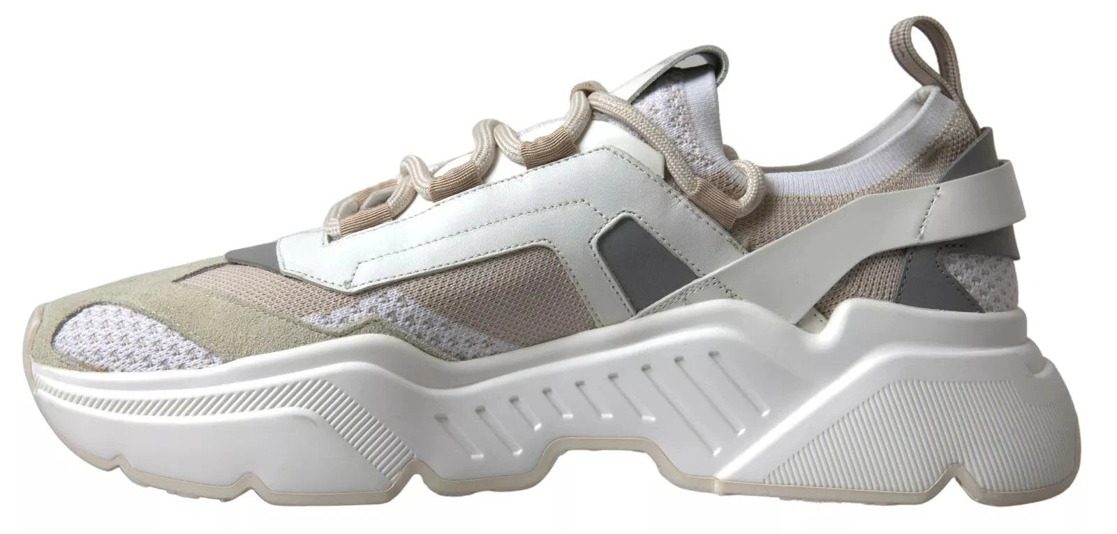 Dolce & Gabbana Sneakers White Beige Leather Sport DAYMASTER Shoes by Dolce & Gabbana