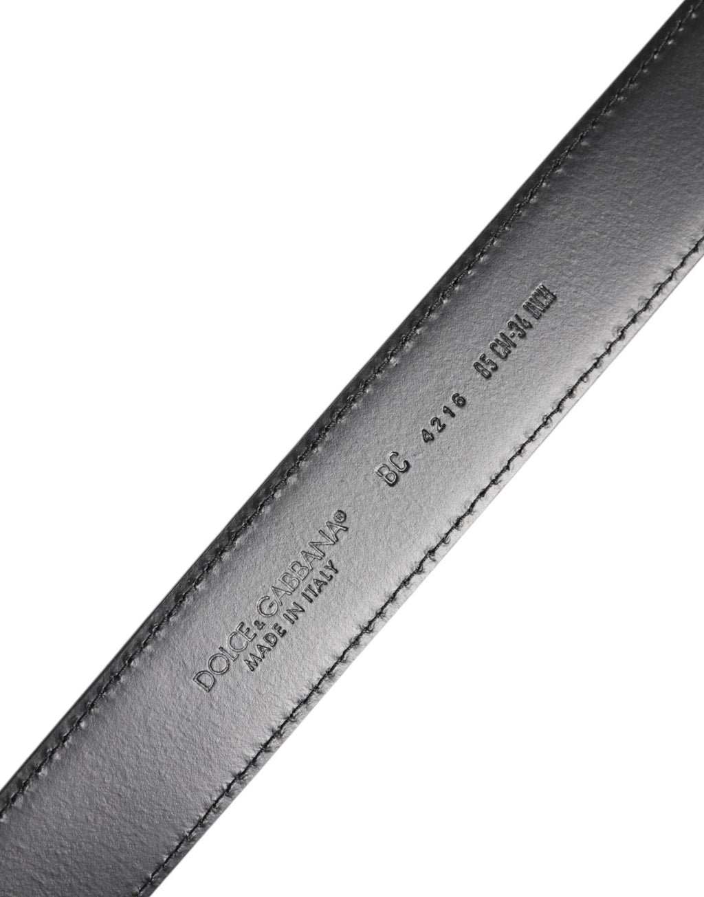 Dolce & Gabbana Black Classic Calf Leather Silver Buckle Belt by Dolce & Gabbana