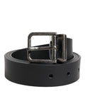 Ceinture Dolce &amp; Gabbana classique en cuir noir avec boucle en métal