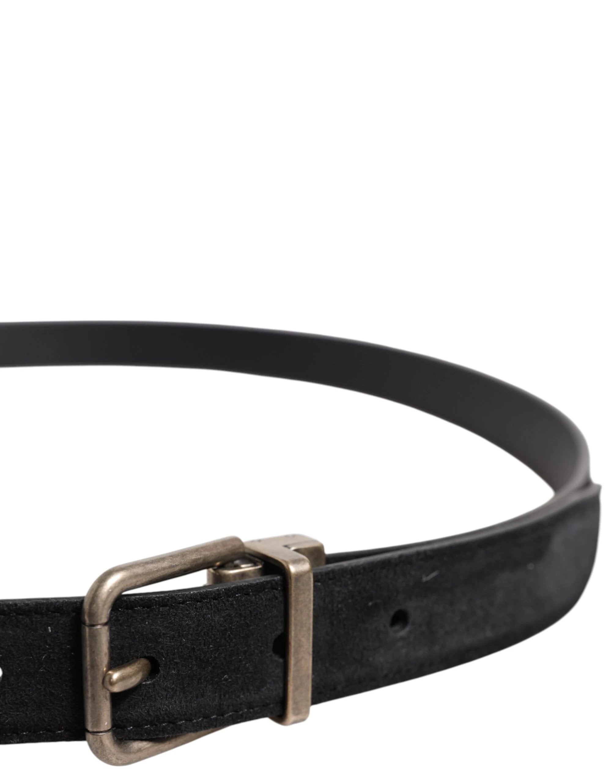 Dolce & Gabbana Black Calf Leather Classic Metal Buckle Belt by Dolce & Gabbana