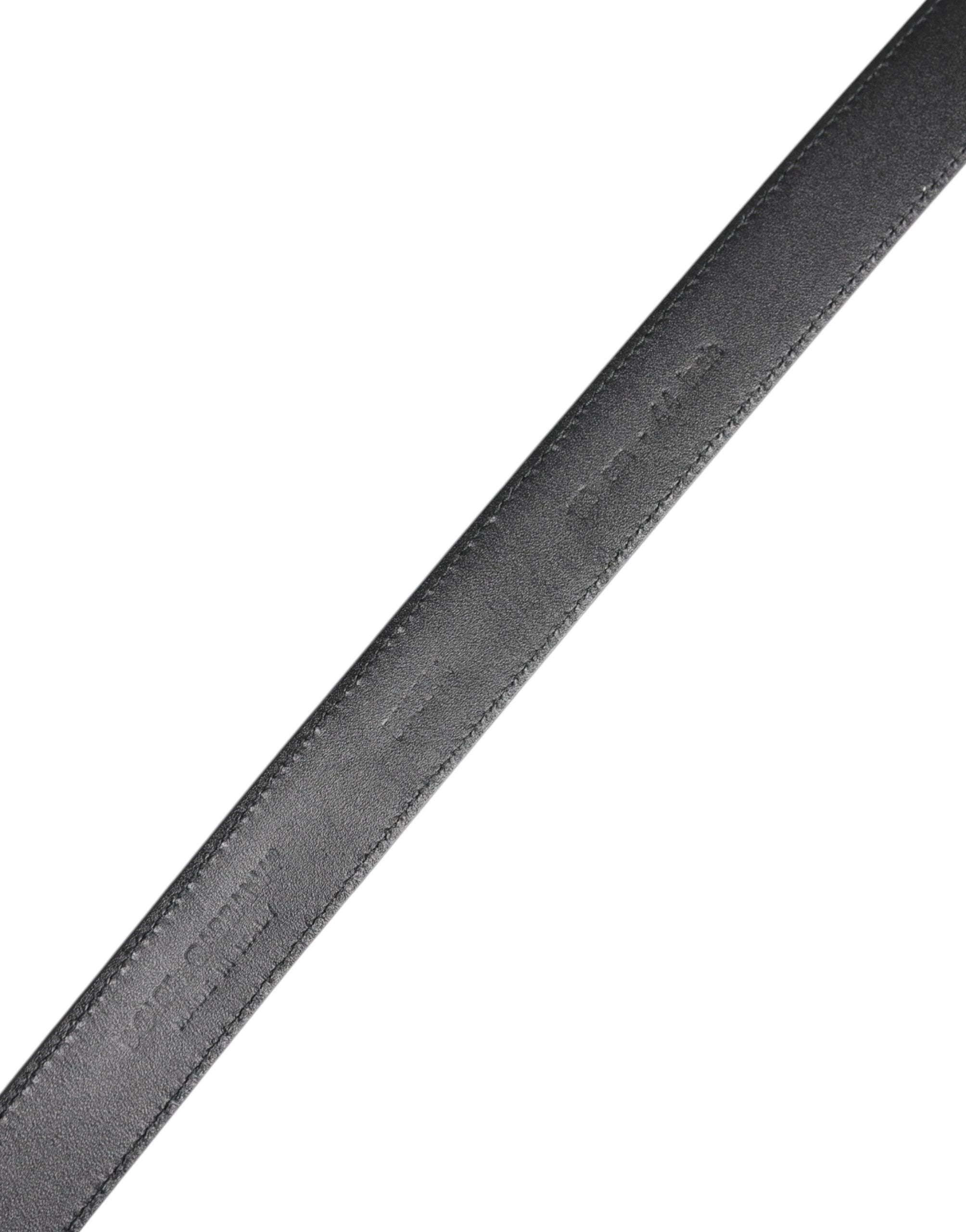 Dolce & Gabbana Black Calf Leather Classic Metal Buckle Belt by Dolce & Gabbana