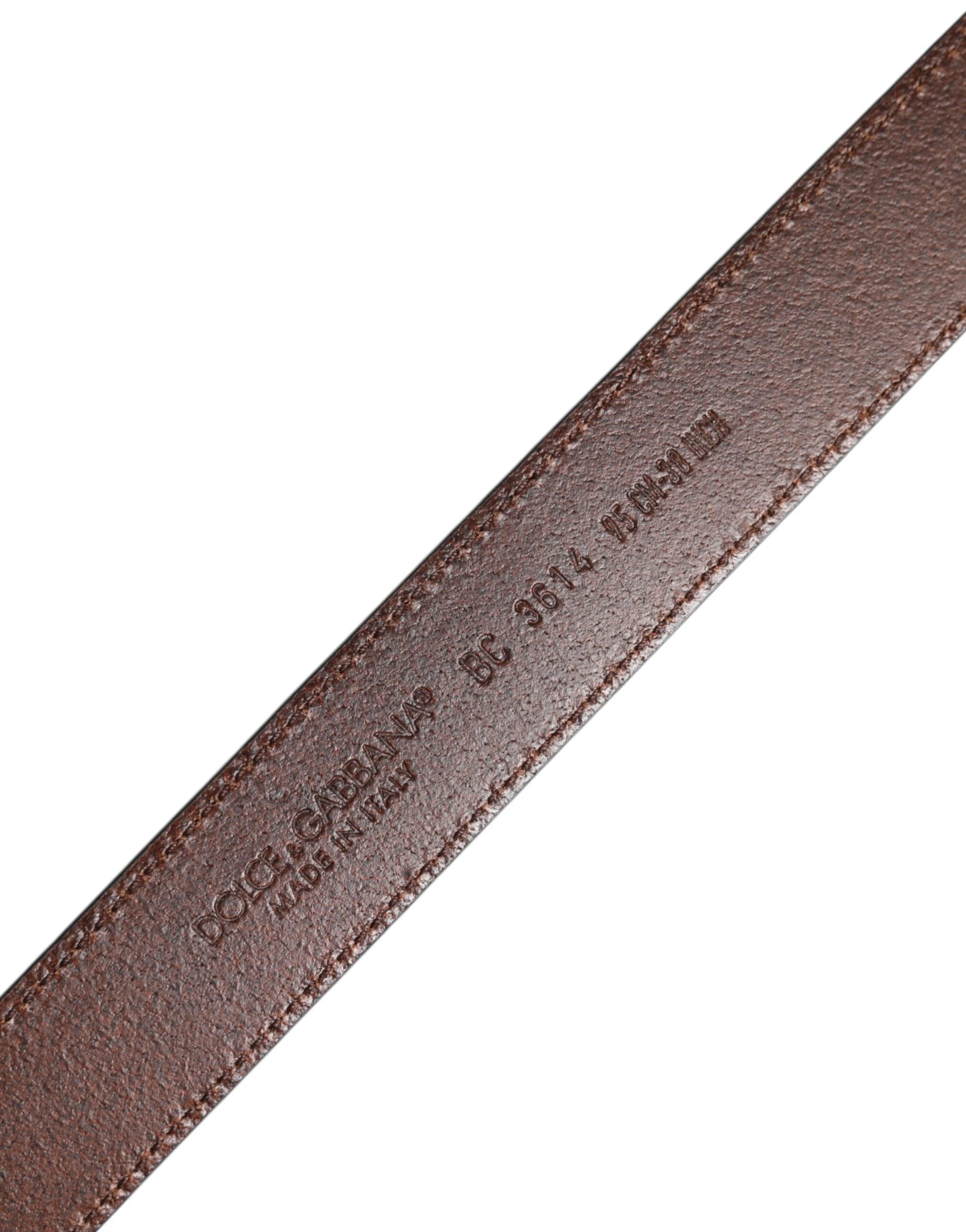 Dolce & Gabbana Green Classic Leather Metal Buckle Belt by Dolce & Gabbana