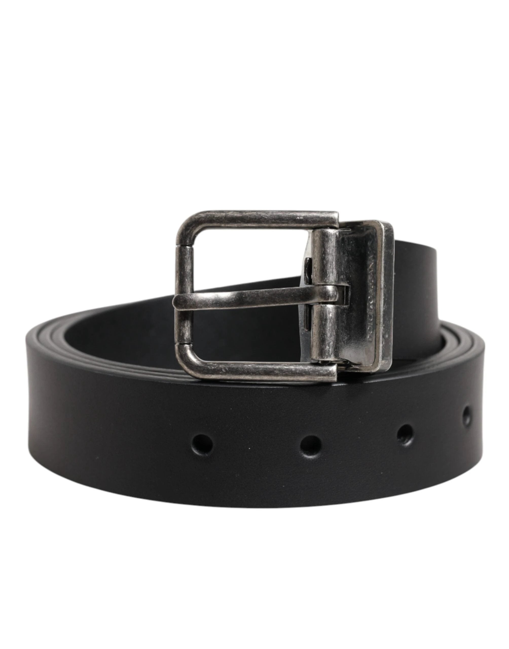 Dolce & Gabbana Black Classic Leather Metal Buckle Belt by Dolce & Gabbana