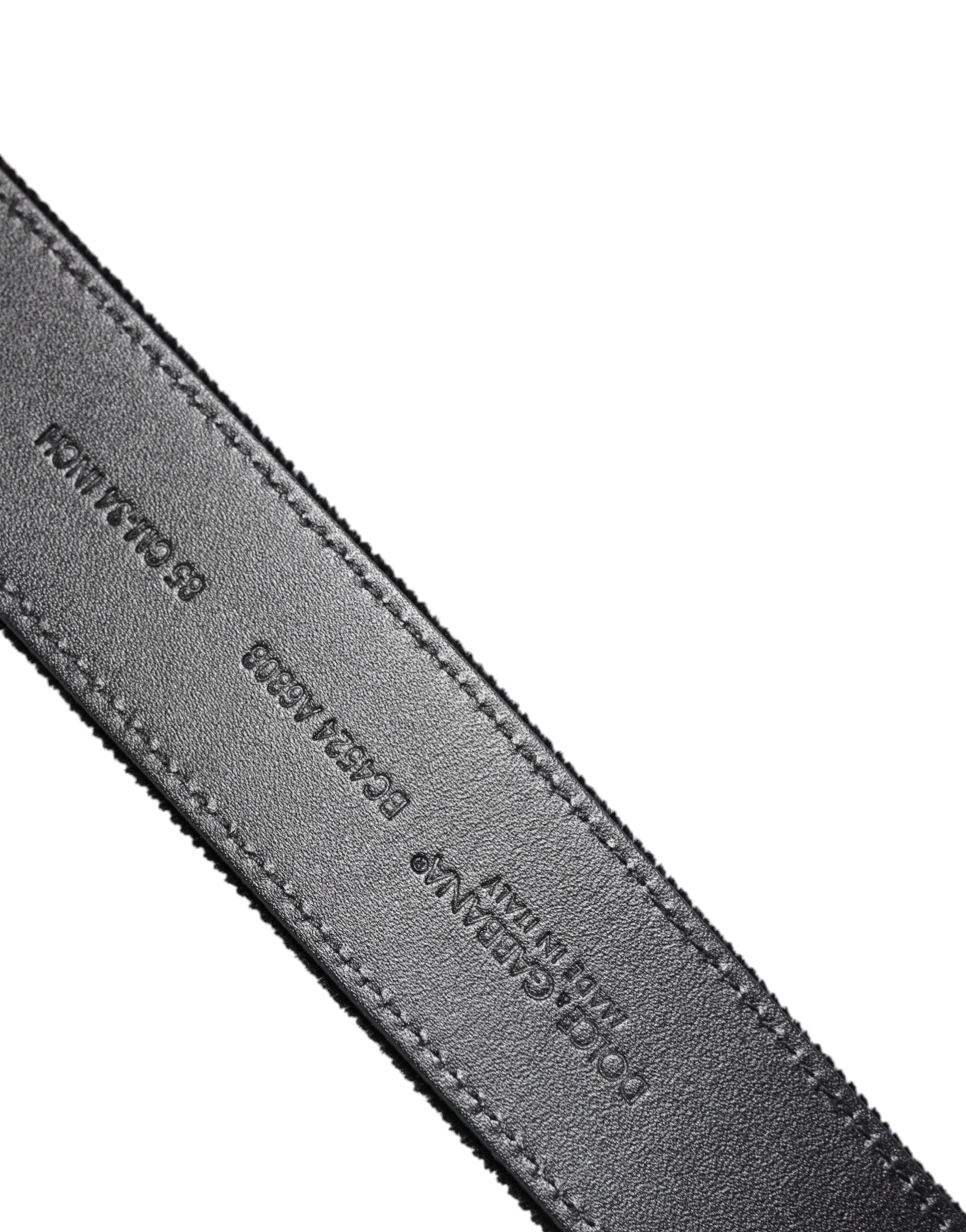 Dolce & Gabbana Black Cotton Silver Metal Buckle Belt by Dolce & Gabbana