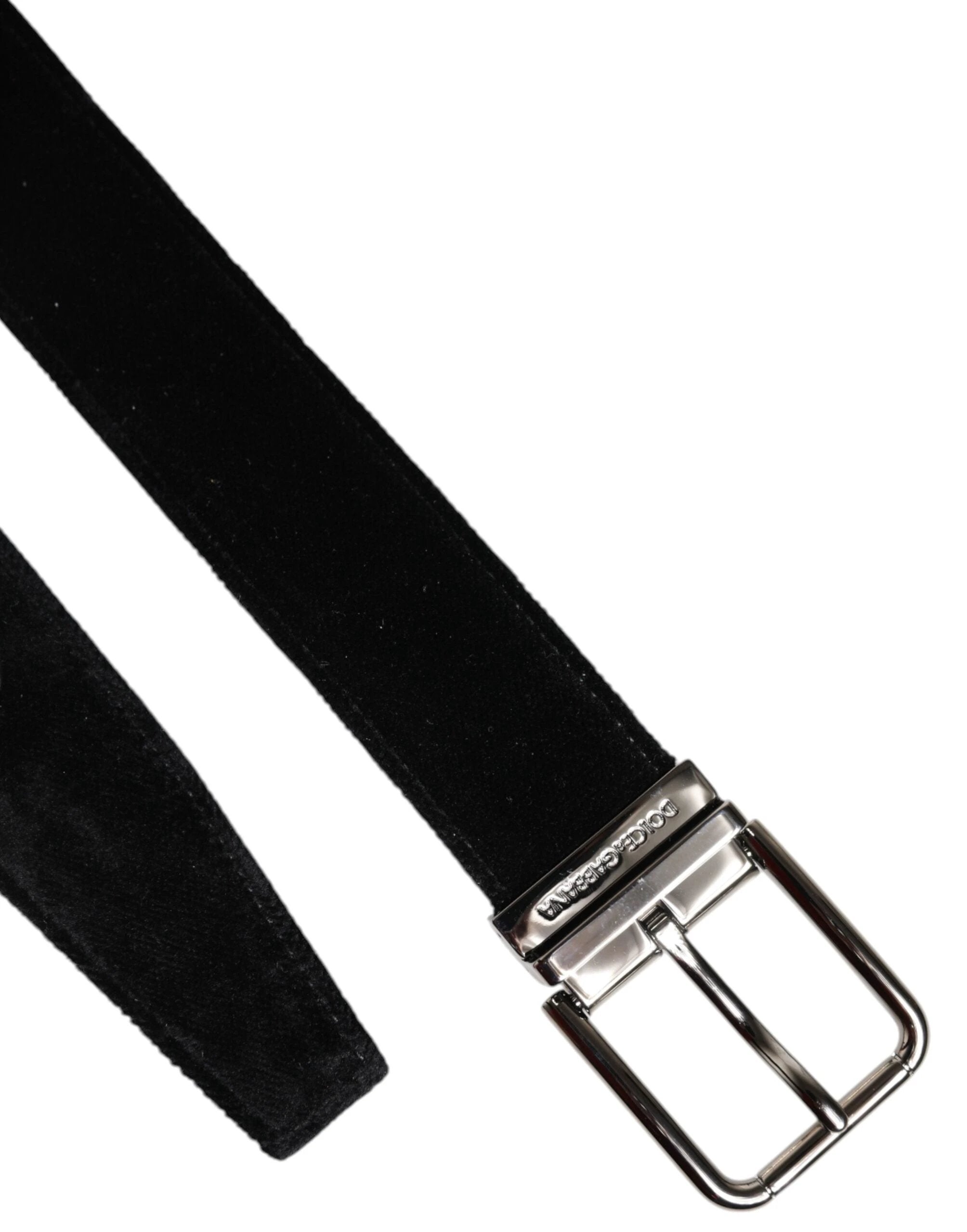 Dolce & Gabbana Black Cotton Silver Metal Buckle Belt by Dolce & Gabbana