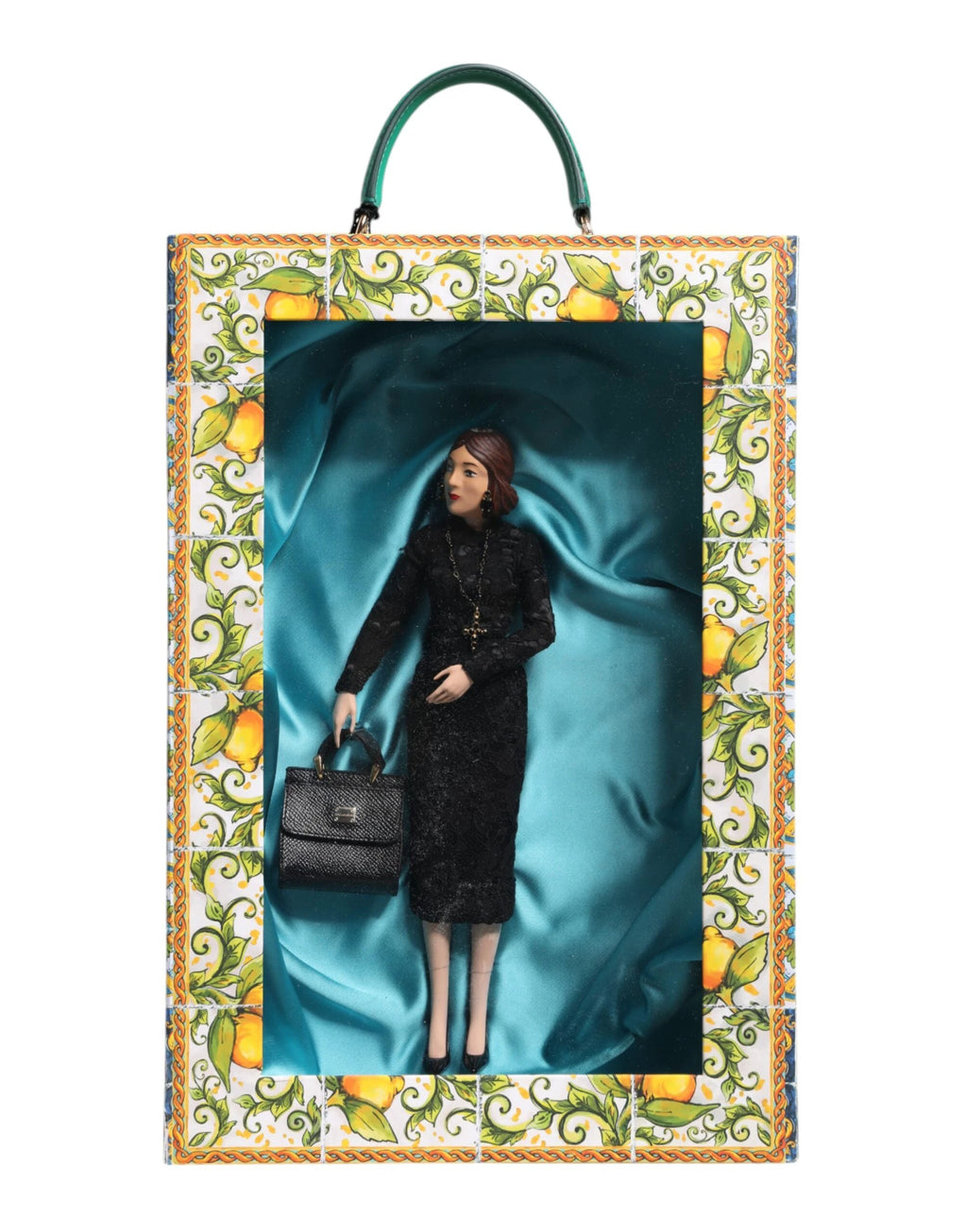 Dolce & Gabbana Black Dress MARIA Porcelain Fashion Show Leather Sicily Dolls by Dolce & Gabbana