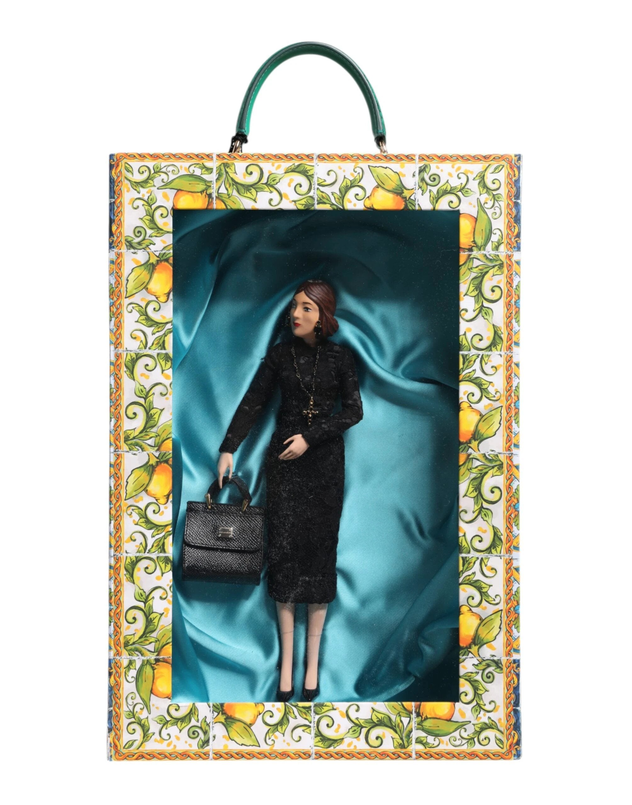 Dolce & Gabbana Black Dress MARIA Porcelain Fashion Show Leather Sicily Dolls by Dolce & Gabbana