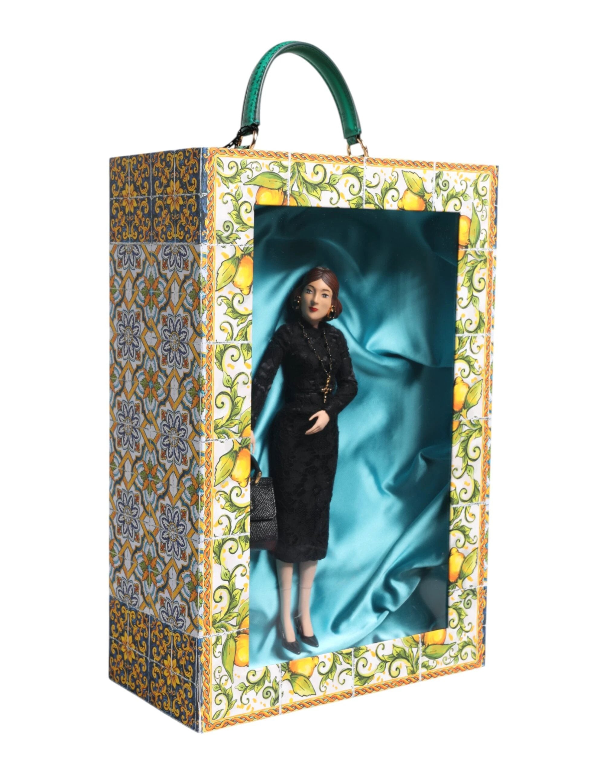 Dolce & Gabbana Black Dress MARIA Porcelain Fashion Show Leather Sicily Dolls by Dolce & Gabbana