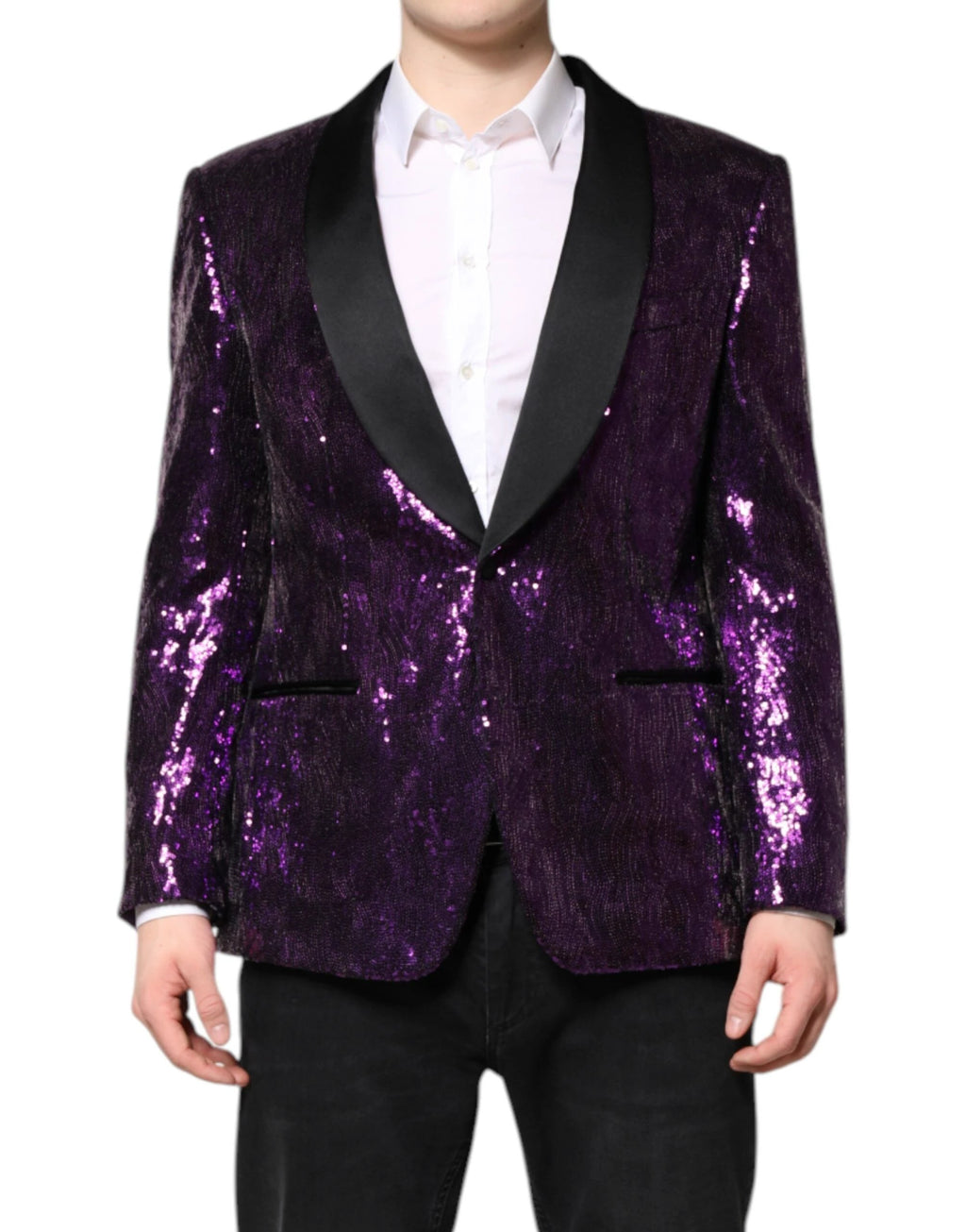 Dolce & Gabbana Purple SICILIA Sequin Embellish Coat Jacket by Dolce & Gabbana