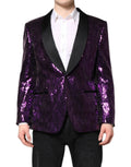 Dolce & Gabbana Purple SICILIA Sequin Embellish Coat Jacket by Dolce & Gabbana