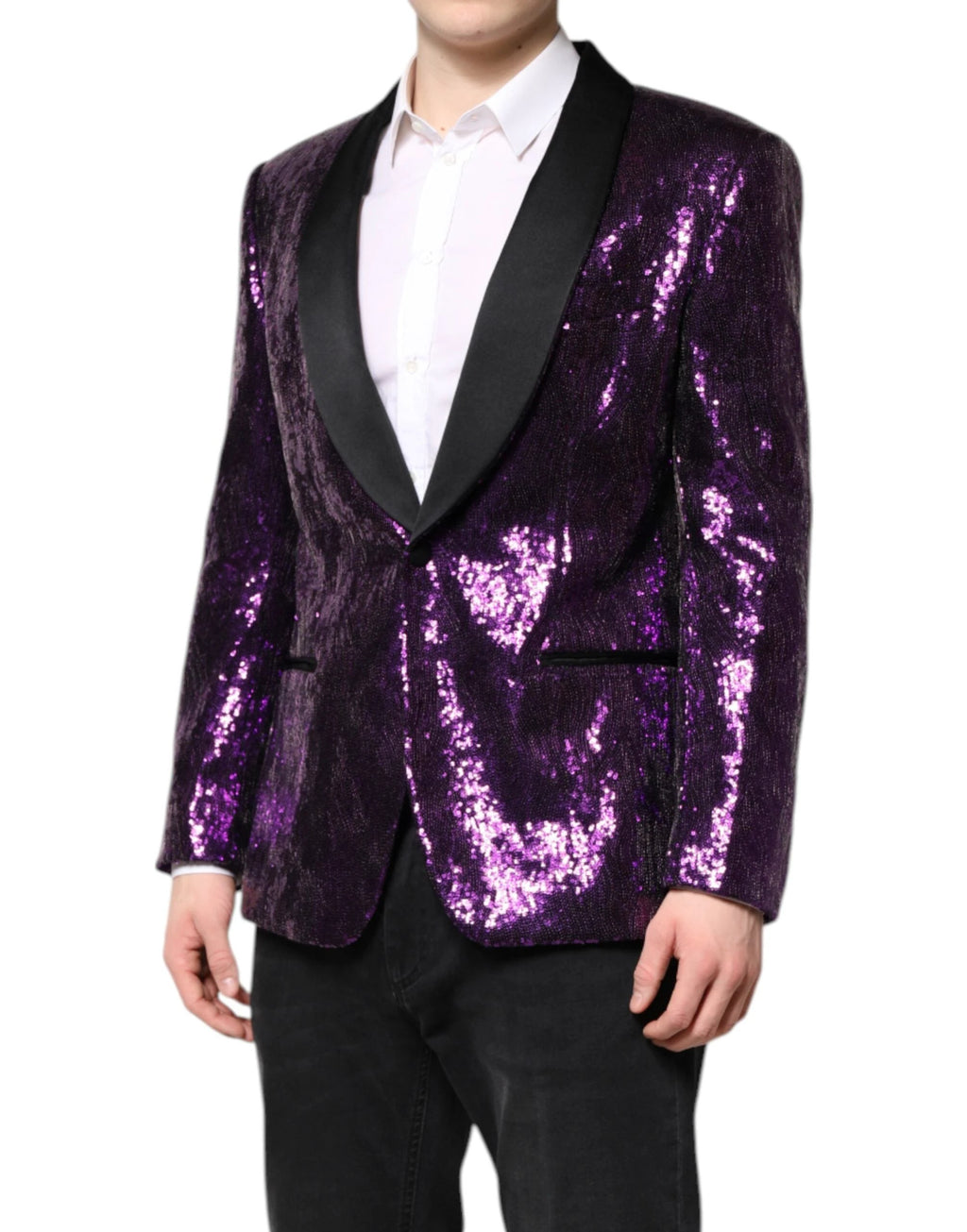 Dolce & Gabbana Purple SICILIA Sequin Embellish Coat Jacket by Dolce & Gabbana