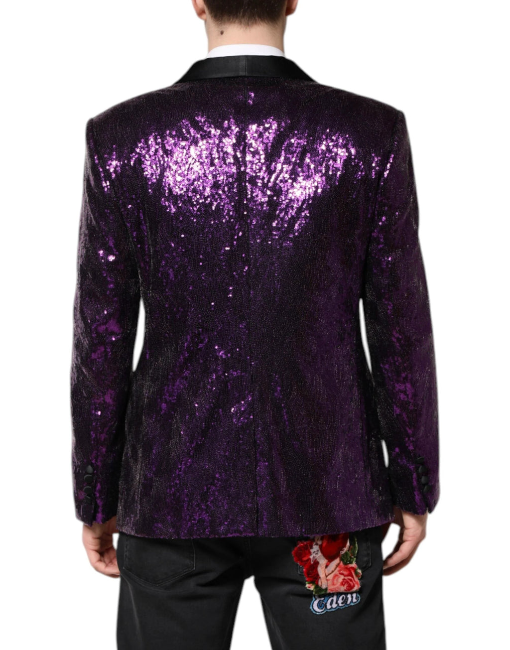 Dolce & Gabbana Purple SICILIA Sequin Embellish Coat Jacket by Dolce & Gabbana