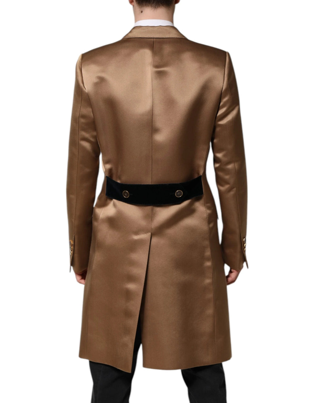 Dolce & Gabbana Brown Silk Single Breasted Trench Coat Jacket by Dolce & Gabbana