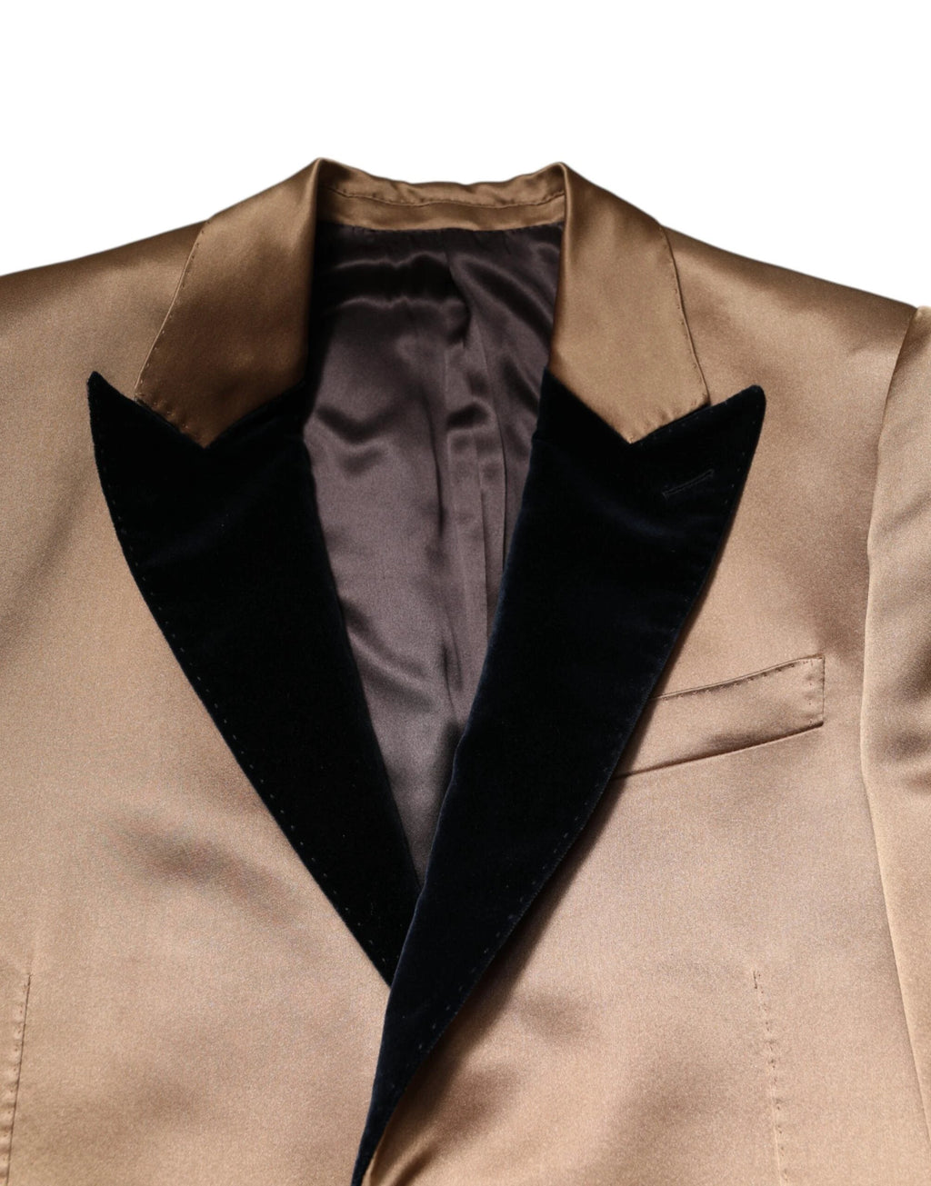 Dolce & Gabbana Brown Silk Single Breasted Trench Coat Jacket by Dolce & Gabbana