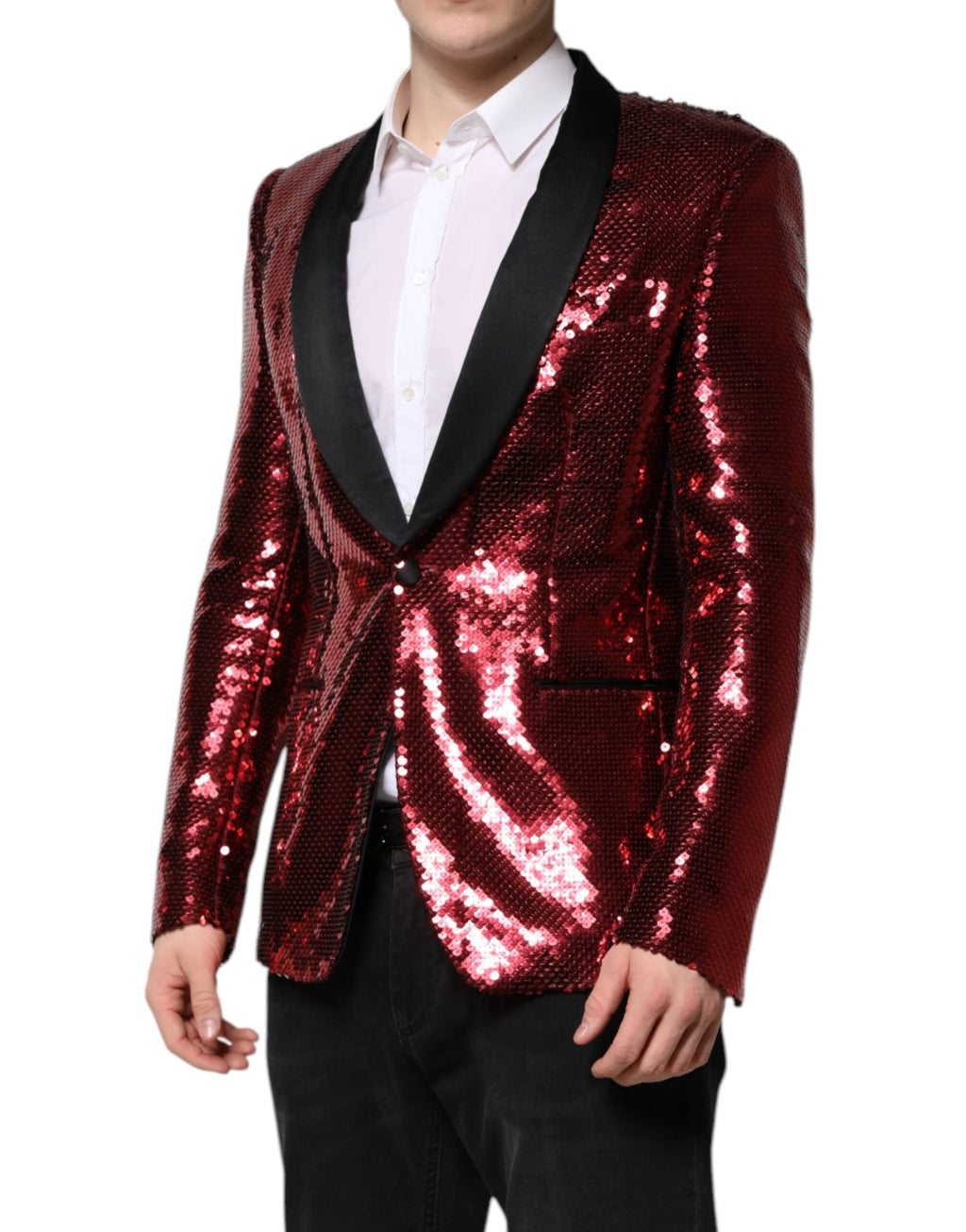 Dolce & Gabbana Red SICILIA Sequin Embellish Blazer Jacket by Dolce & Gabbana