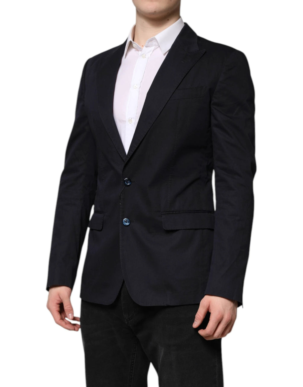 Dolce & Gabbana Dark Blue TAORMINA Cotton Blazer Suit Jacket by Dolce & Gabbana