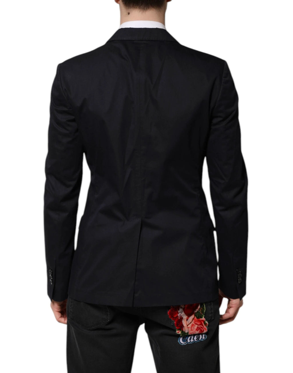 Dolce & Gabbana Dark Blue TAORMINA Cotton Blazer Suit Jacket by Dolce & Gabbana