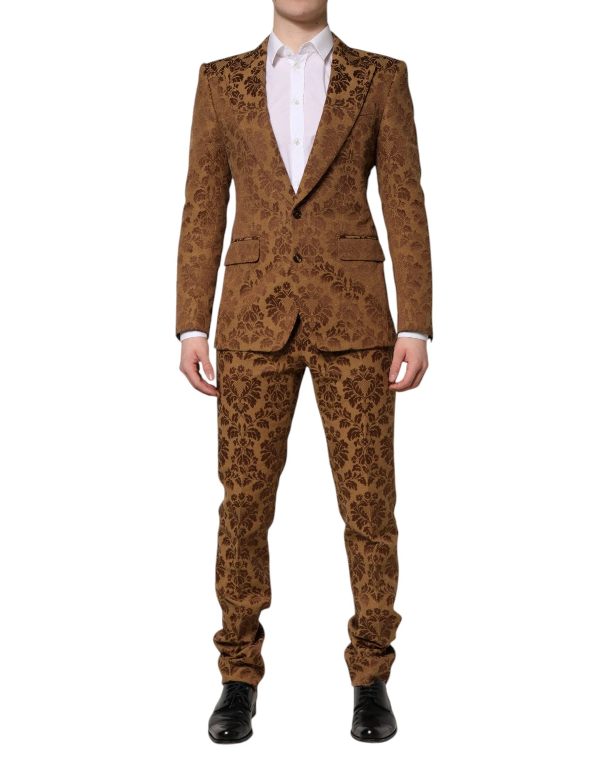 Dolce & Gabbana Brown Floral Jacquard SICILIA 2 Piece Suit by Dolce & Gabbana