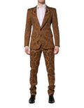 Dolce & Gabbana Brown Floral Jacquard SICILIA 2 Piece Suit by Dolce & Gabbana
